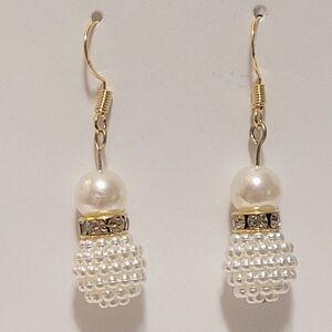 Elegant Handcrafted Faux Pearl Drop Earrings